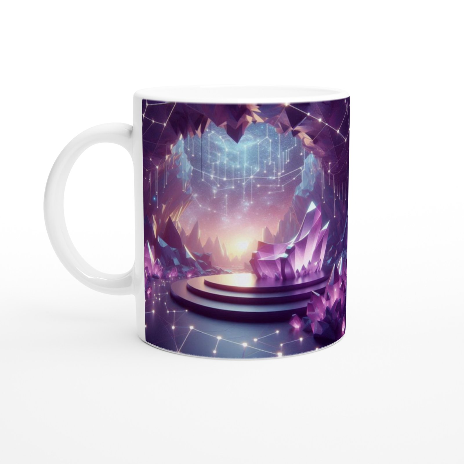 Yay Burcu Baskılı Kahve Kupası - Büyülü Kristal Mağarası Temalı Vs4