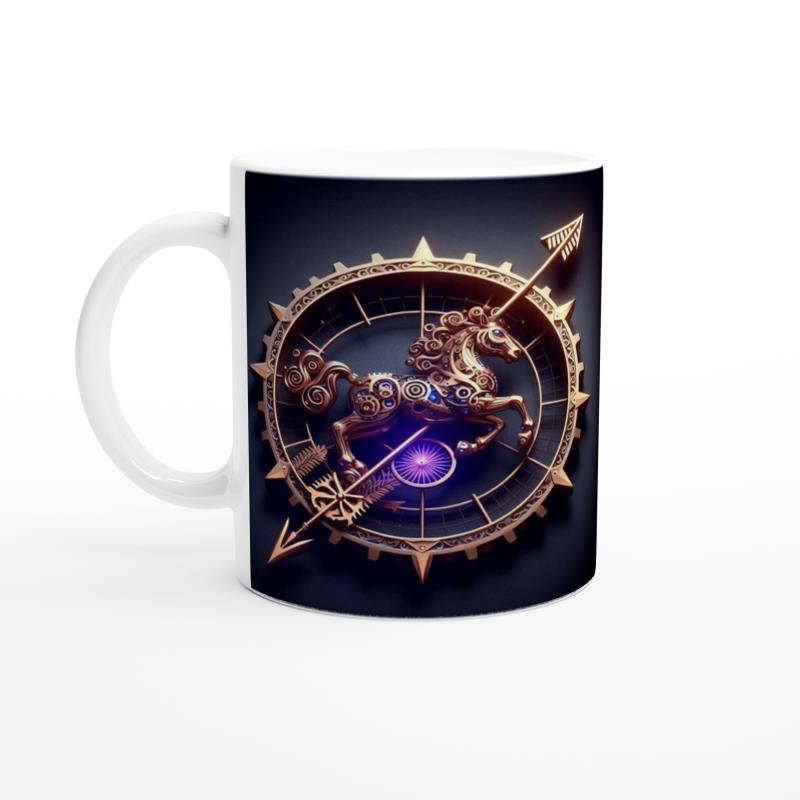 Yay Burcu Baskılı Kahve Kupası - Zamanın Çarkları Astroloji Mekanizması Vs1
