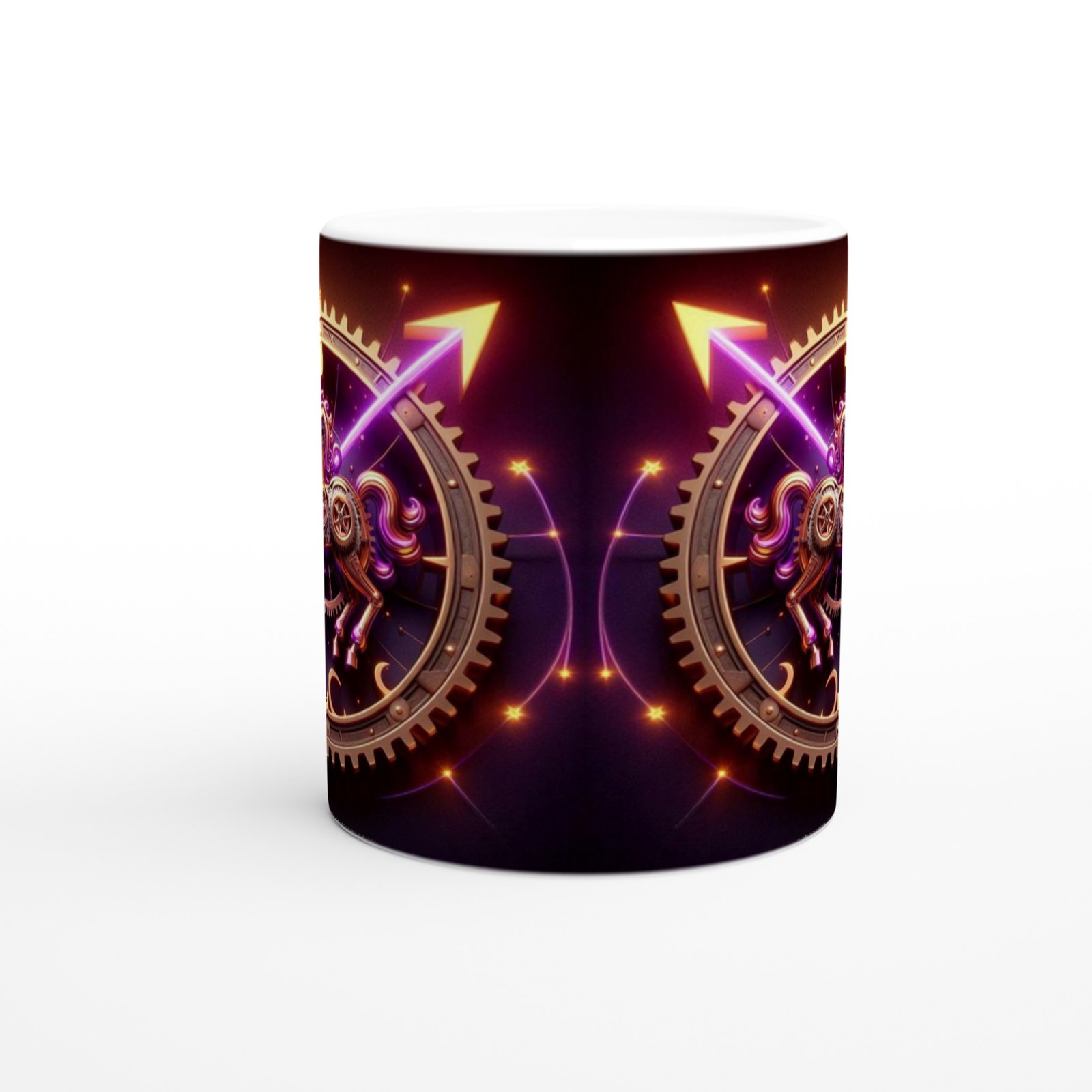 Yay Burcu Baskılı Kahve Kupası - Zamanın Çarkları Astroloji Mekanizması Vs2 - 2