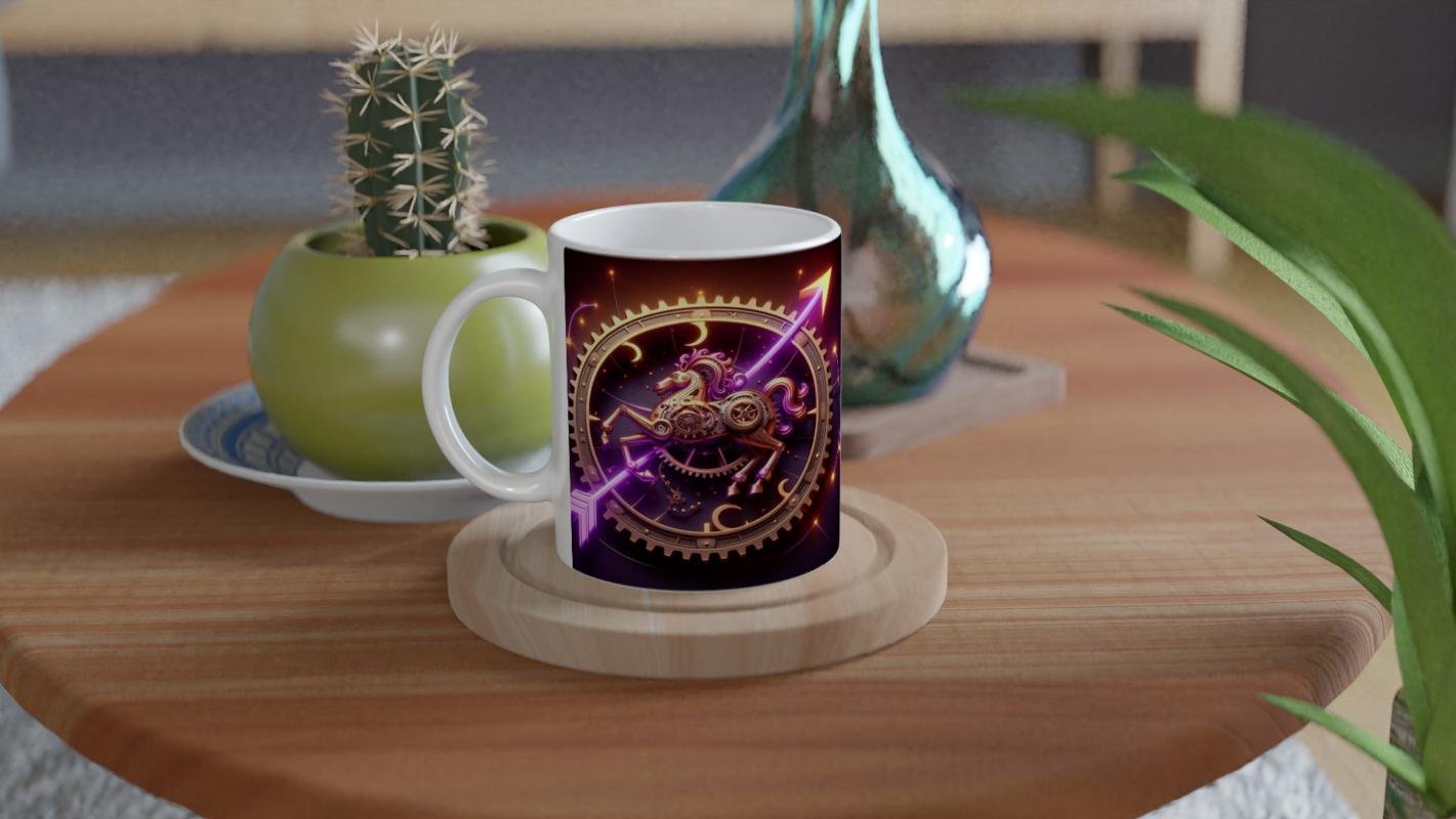 Yay Burcu Baskılı Kahve Kupası - Zamanın Çarkları Astroloji Mekanizması Vs2 - 4