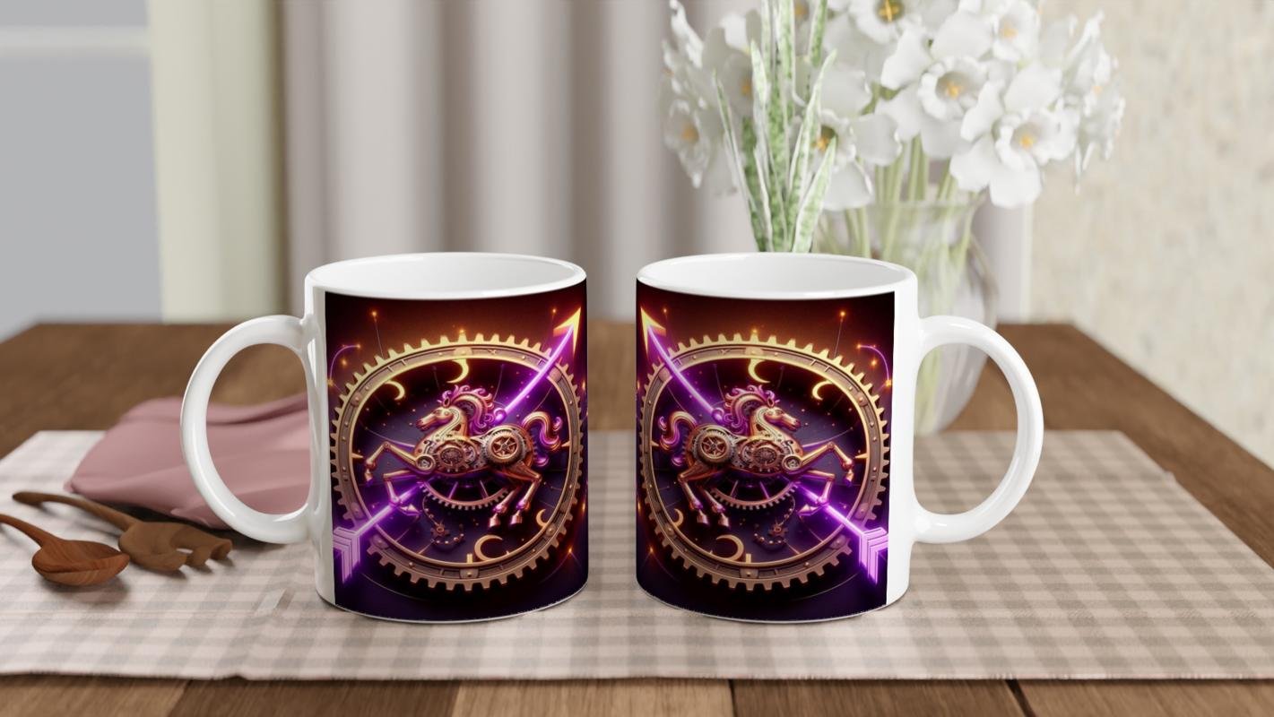 Yay Burcu Baskılı Kahve Kupası - Zamanın Çarkları Astroloji Mekanizması Vs2 - 5