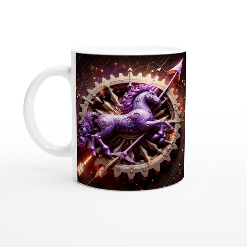 Yay Burcu Baskılı Kahve Kupası - Zamanın Çarkları Astroloji Mekanizması Vs3