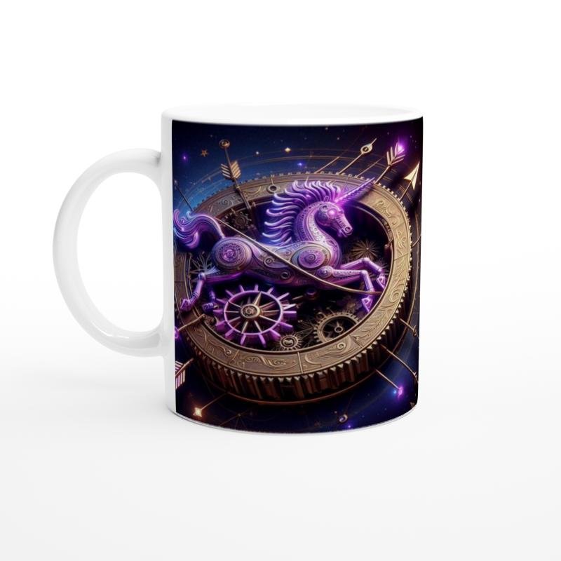 Yay Burcu Baskılı Kahve Kupası - Zamanın Çarkları Astroloji Mekanizması Vs4
