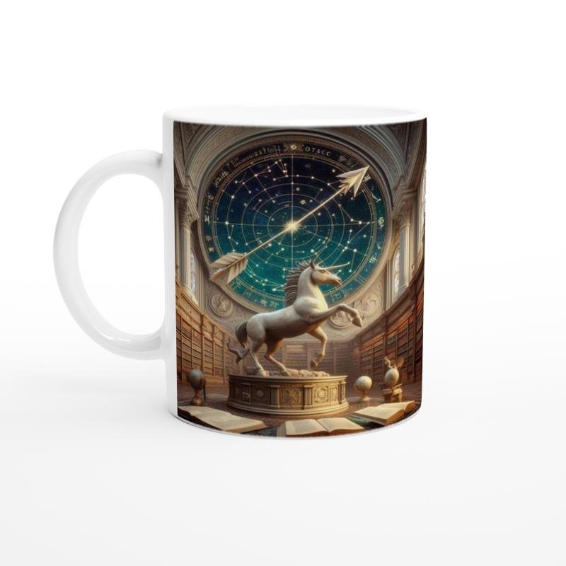 Yay Burcu Baskılı Kahve Kupası - Zodyak Kütüpanesi Vs4