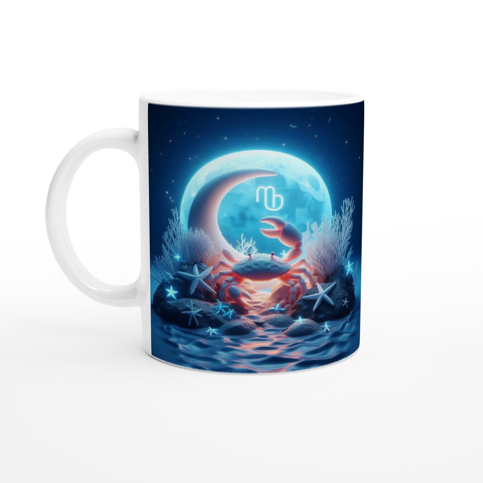 Yengeç Burcu Baskılı Kahve Kupası - Astral Denizaltı Dünyası Vs4