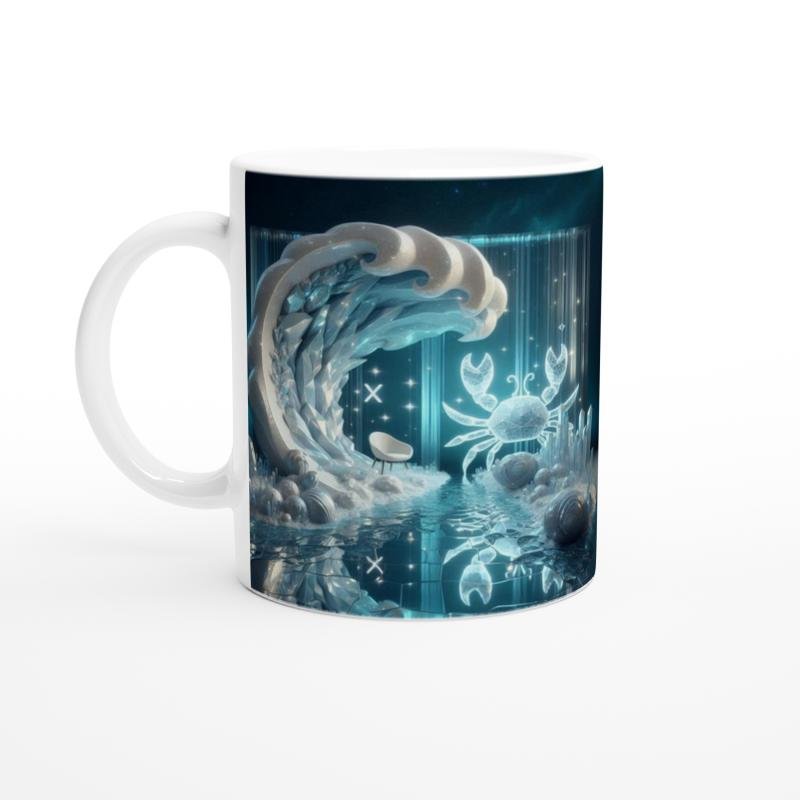 Yengeç Burcu Baskılı Kahve Kupası - Büyülü Kristal Mağarası Temalı Vs2