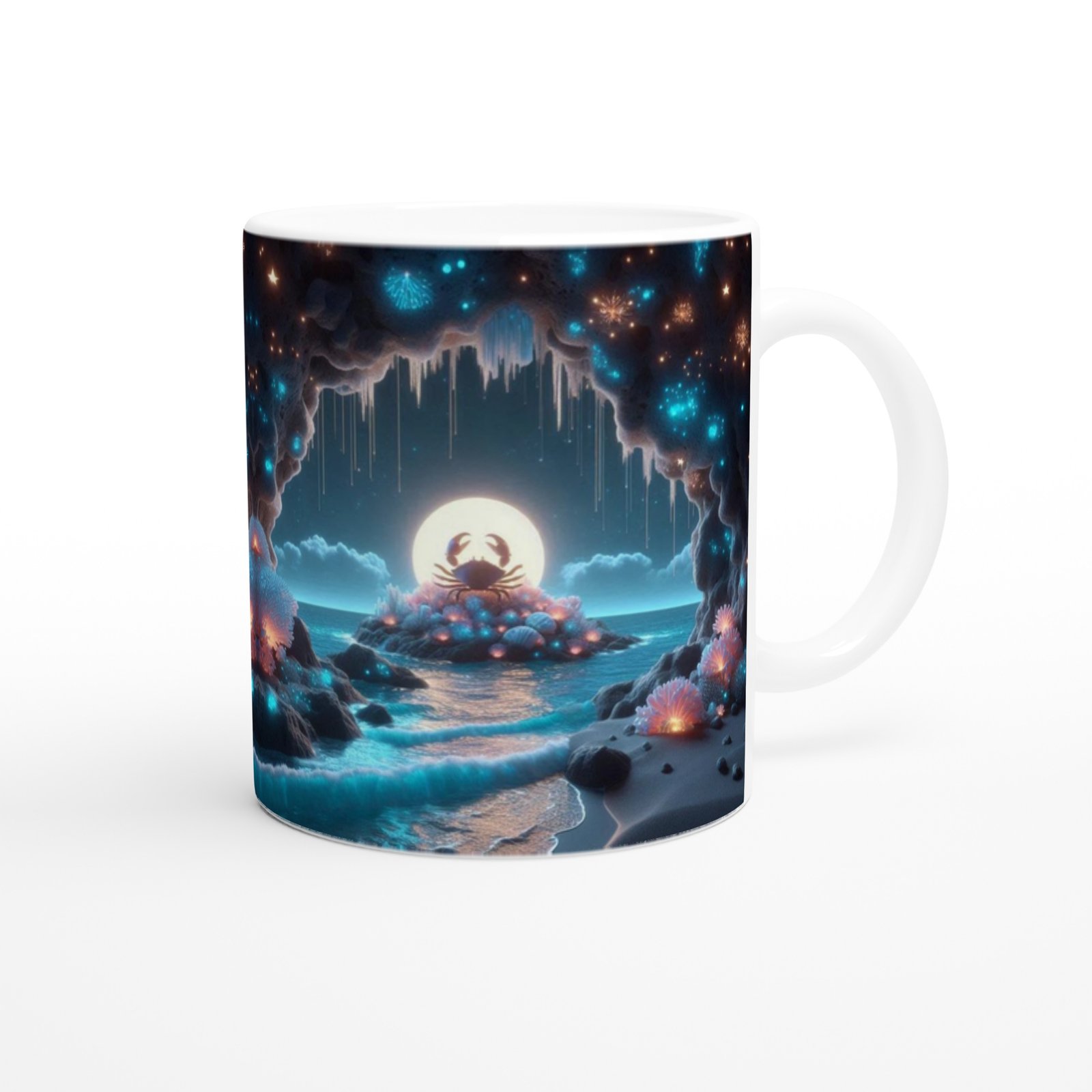 Yengeç Burcu Baskılı Kahve Kupası - Elementsel Doğa Krallığı Temalı Vs3 - 3