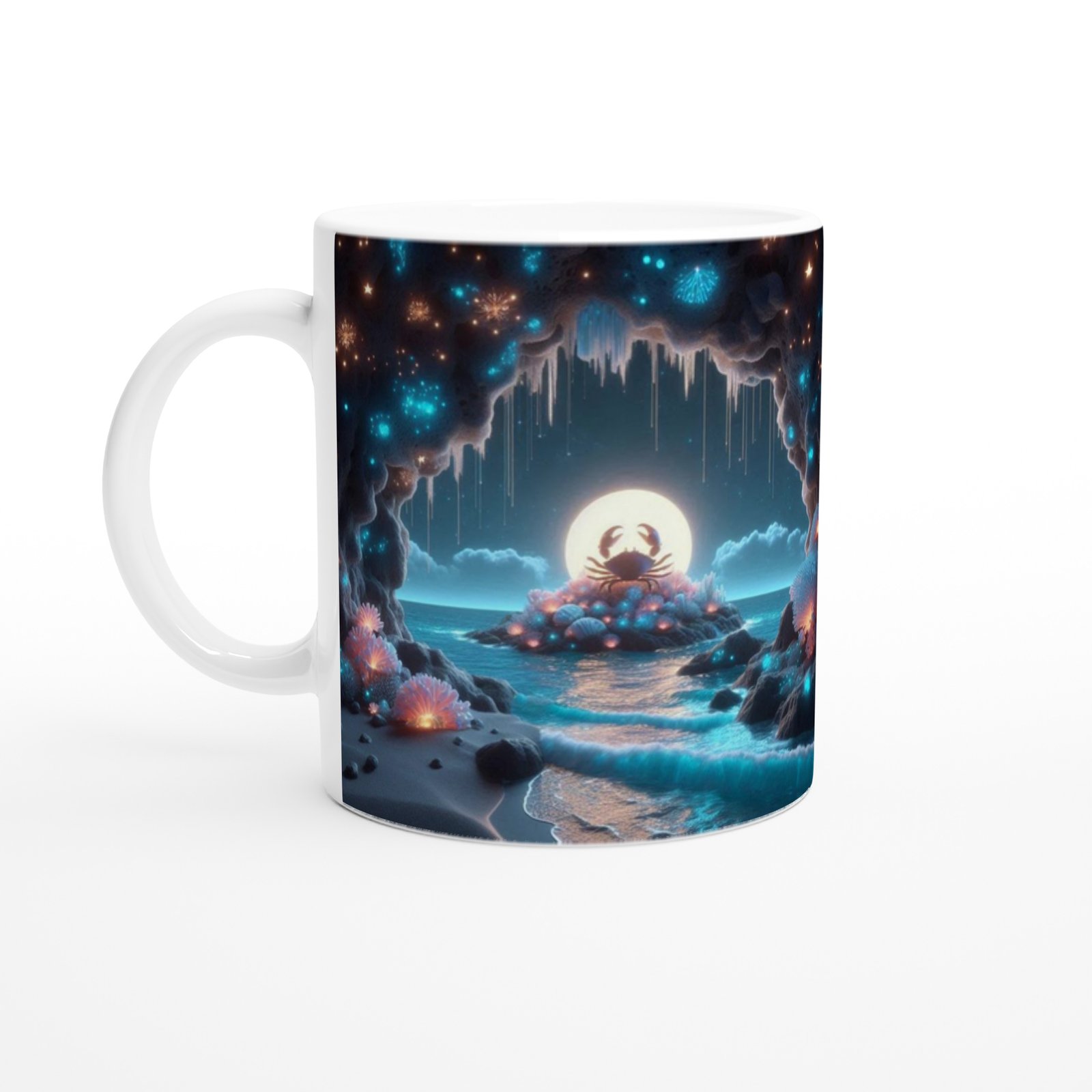 Yengeç Burcu Baskılı Kahve Kupası - Elementsel Doğa Krallığı Temalı Vs3