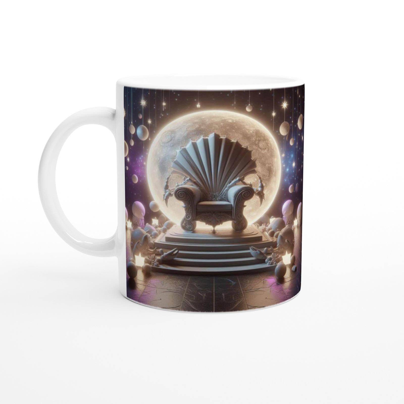 Yengeç Burcu Baskılı Kahve Kupası - Galaktik Taht Odası Temalı Vs1