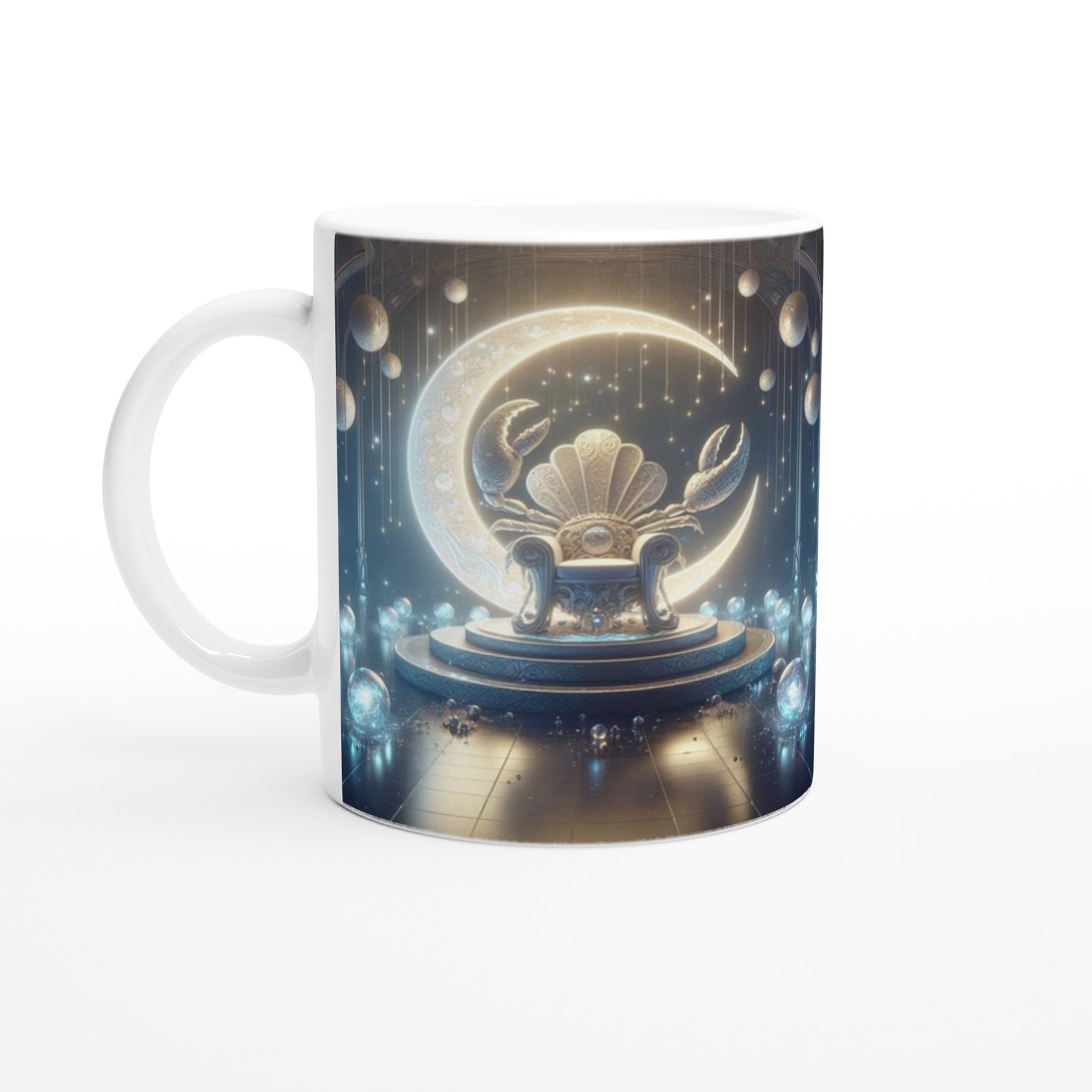 Yengeç Burcu Baskılı Kahve Kupası - Galaktik Taht Odası Temalı Vs2