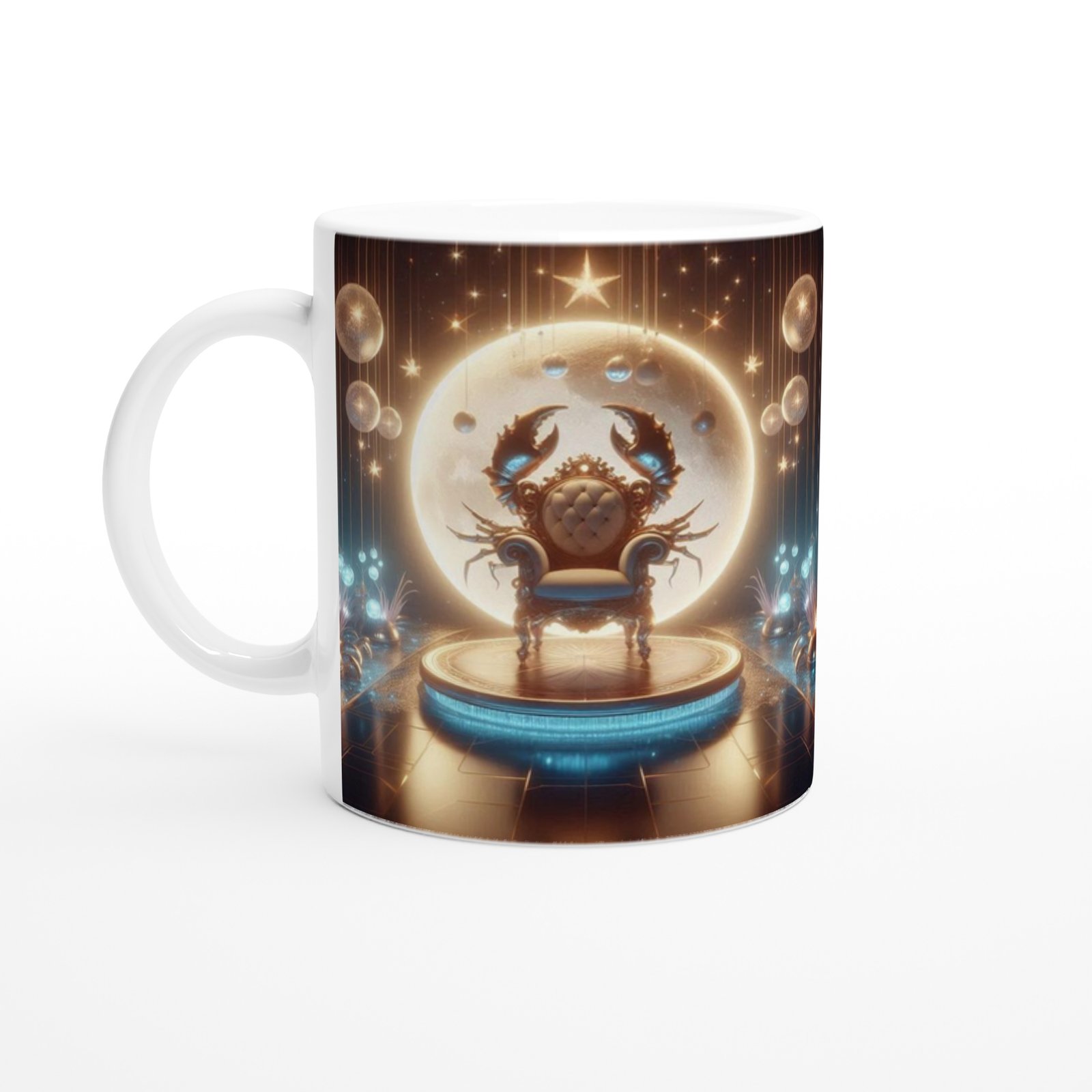 Yengeç Burcu Baskılı Kahve Kupası - Galaktik Taht Odası Temalı Vs4