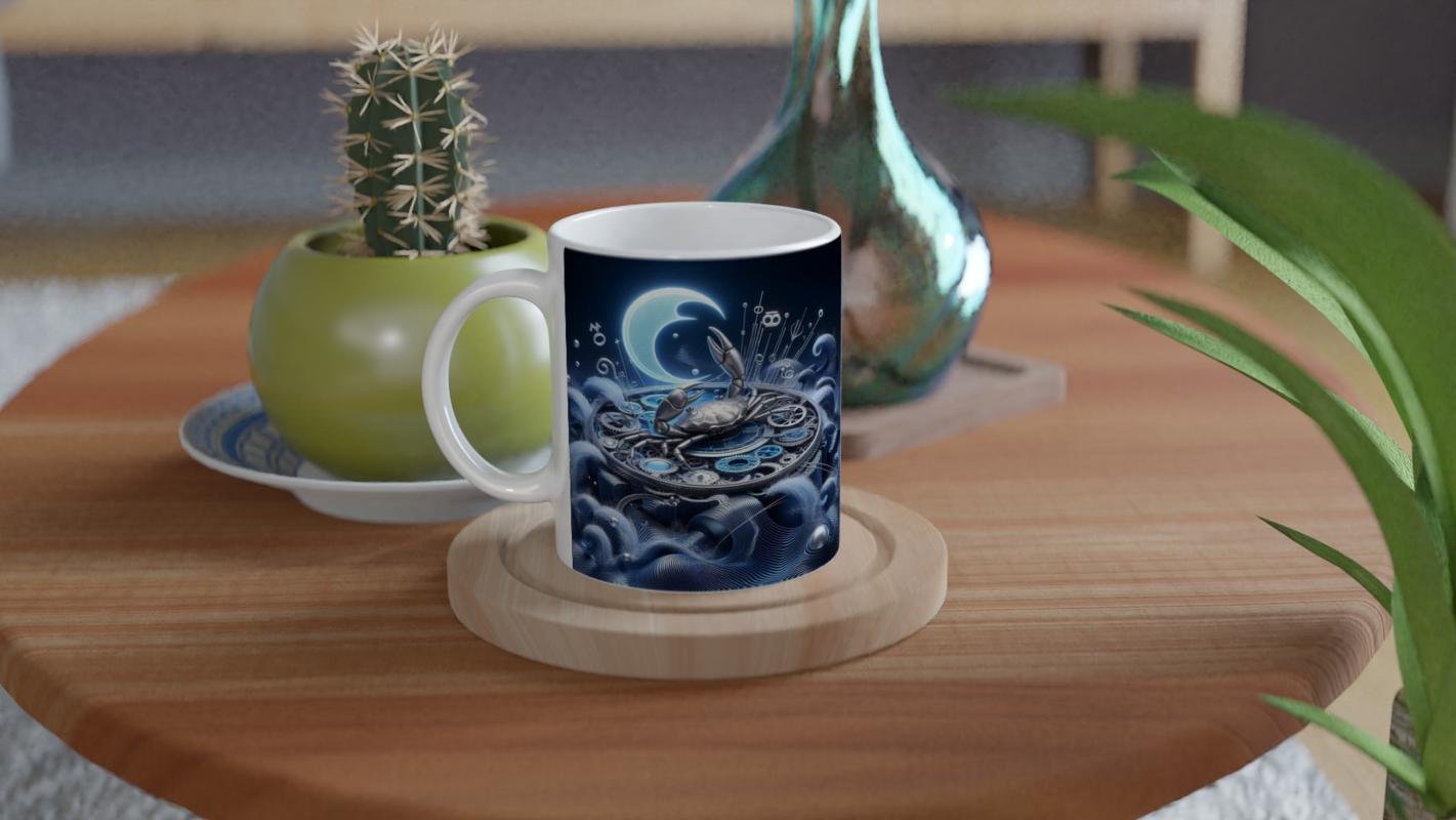 Yengeç Burcu Baskılı Kahve Kupası - Zamanın Çarkları Astroloji Mekanizması Vs1 - 4