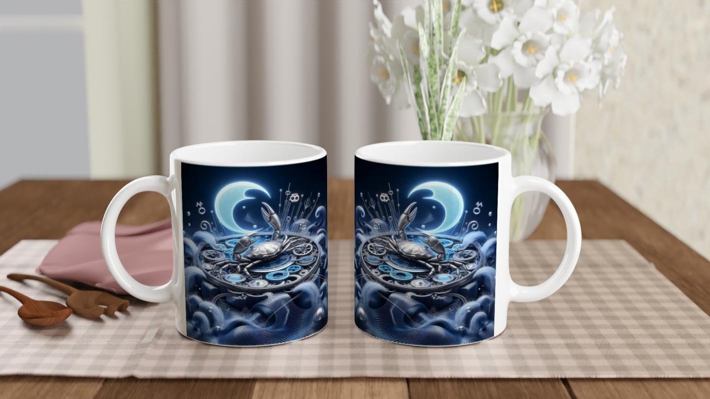 Yengeç Burcu Baskılı Kahve Kupası - Zamanın Çarkları Astroloji Mekanizması Vs1 - 5