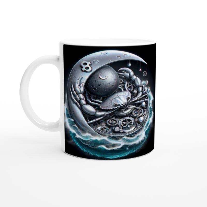 Yengeç Burcu Baskılı Kahve Kupası - Zamanın Çarkları Astroloji Mekanizması Vs2