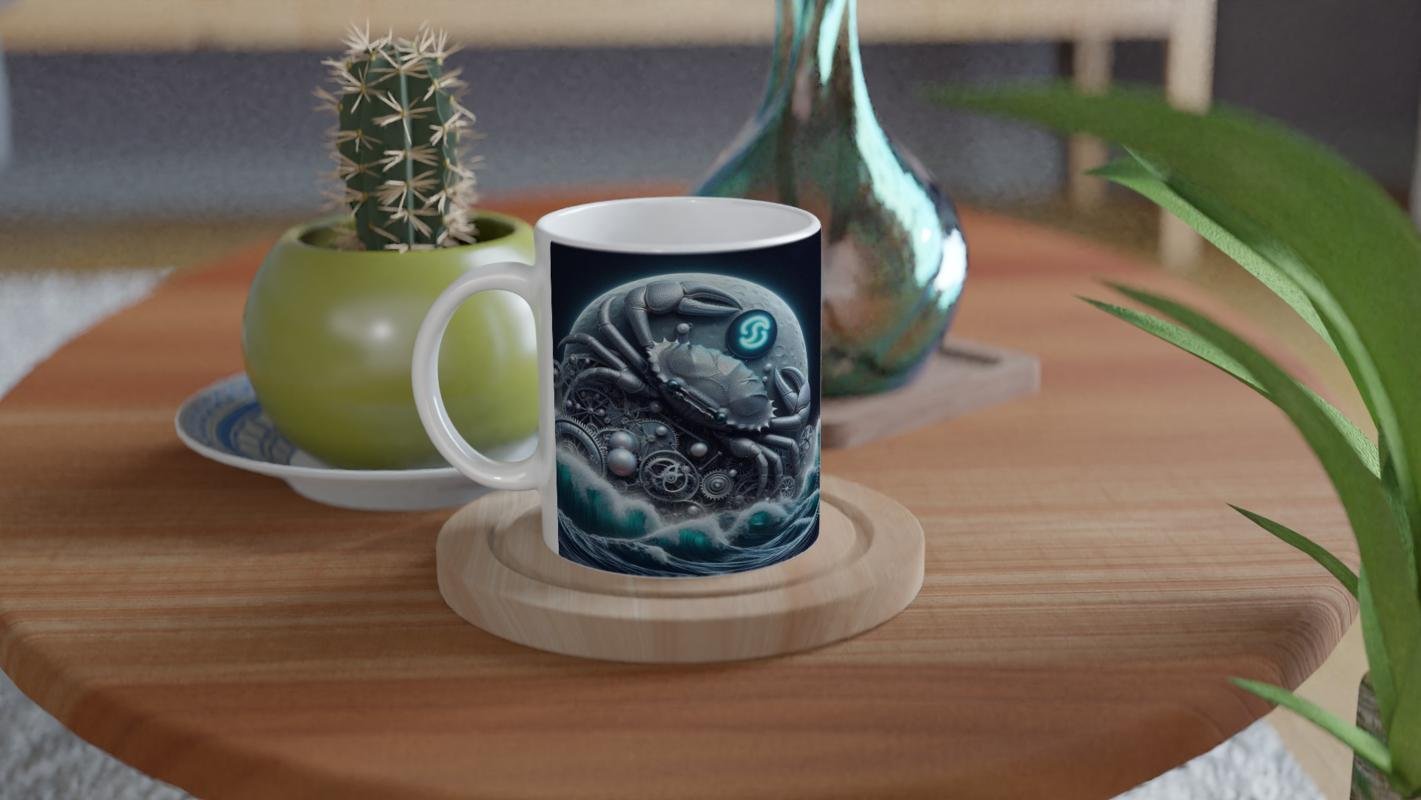 Yengeç Burcu Baskılı Kahve Kupası - Zamanın Çarkları Astroloji Mekanizması Vs3 - 4