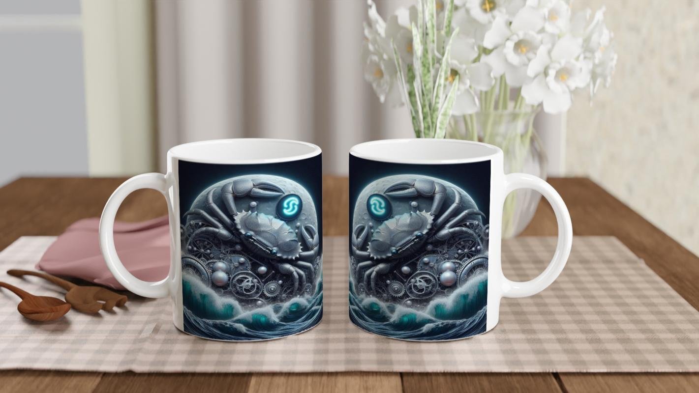 Yengeç Burcu Baskılı Kahve Kupası - Zamanın Çarkları Astroloji Mekanizması Vs3 - 5