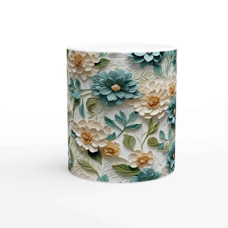 Yeşil Çiçek Harmanı Kupa Bardak - 2