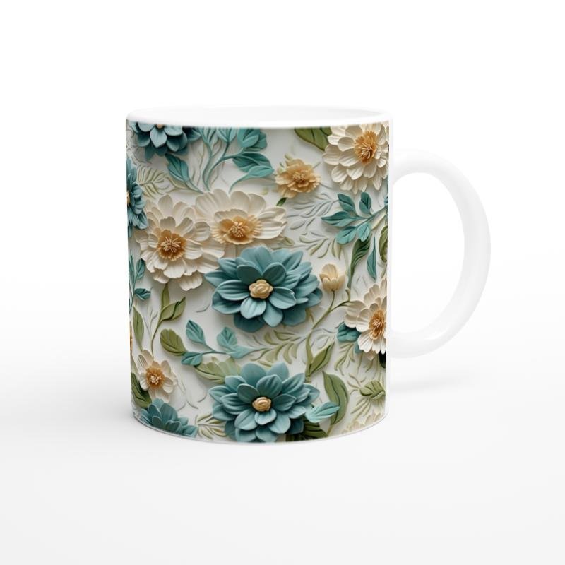 Yeşil Çiçek Harmanı Kupa Bardak - 3