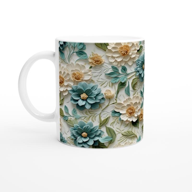 Yeşil Çiçek Harmanı Kupa Bardak