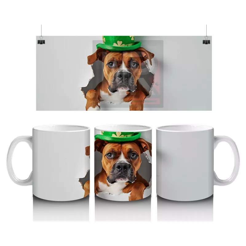 Yeşil Şapkalı Boksör – Baskılı Kahve Kupası