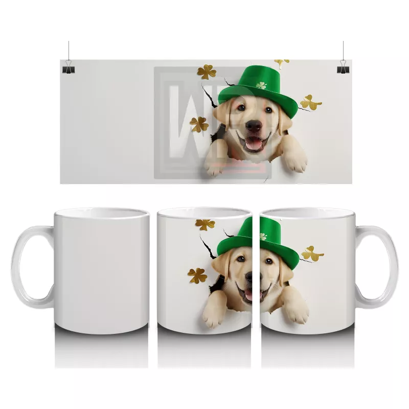 Yeşil Şapkalı Sarı Labrador – Baskılı Kahve Kupası