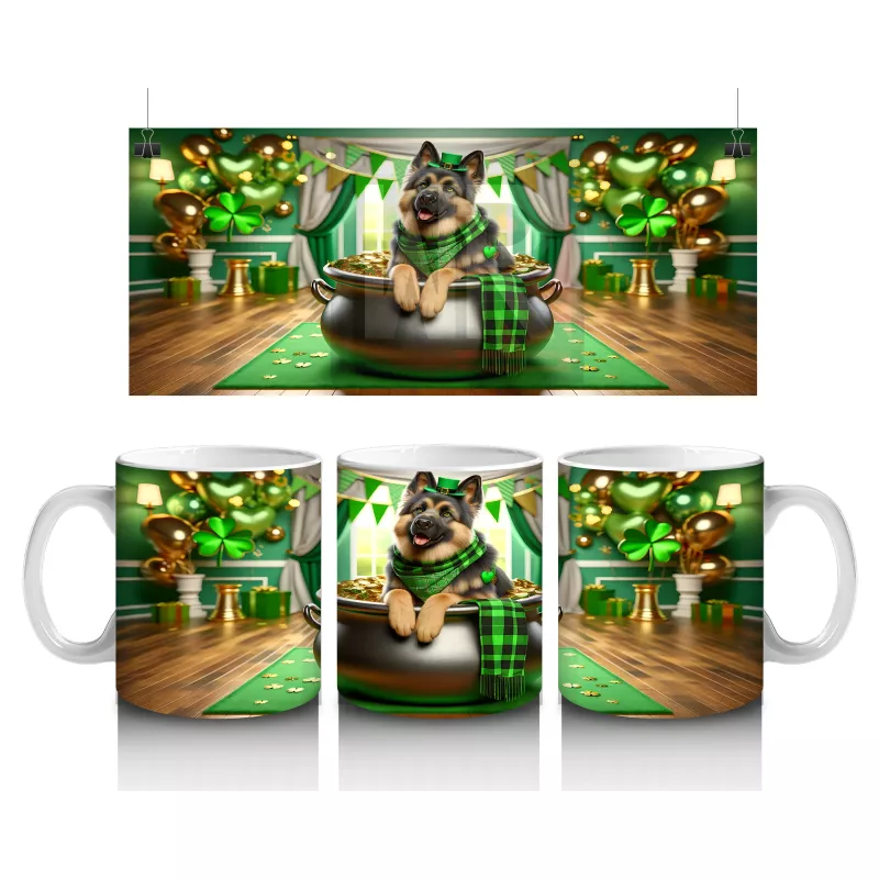 Yeşil Temalı Oda Dekorunda Saint Patrick’s Shepherd - Baskılı kahve kupası