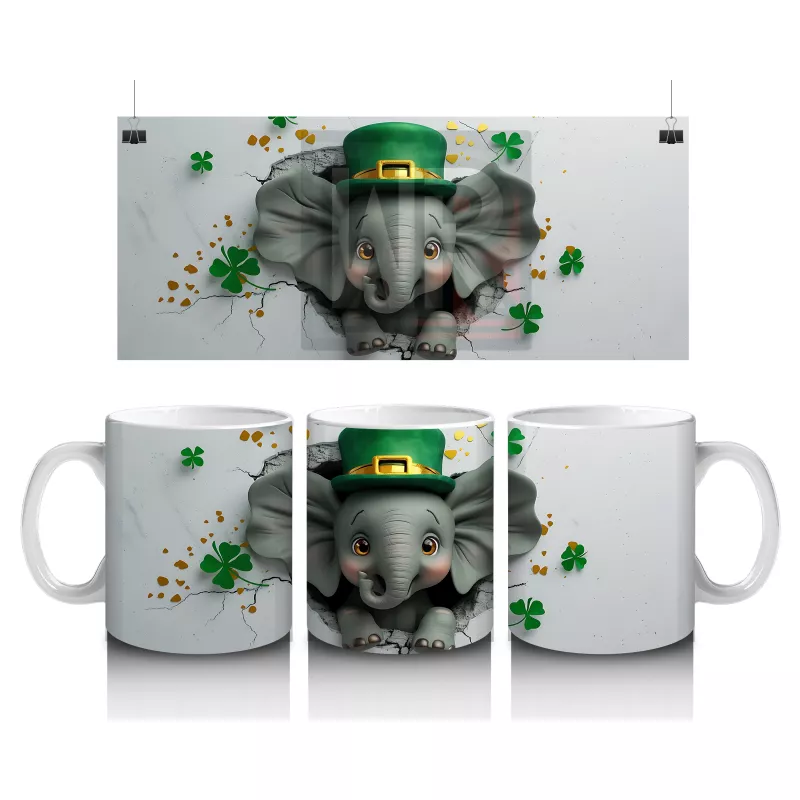 Yılbaşı Masasında Şapkalı Köpek – Baskılı Kahve Kupası