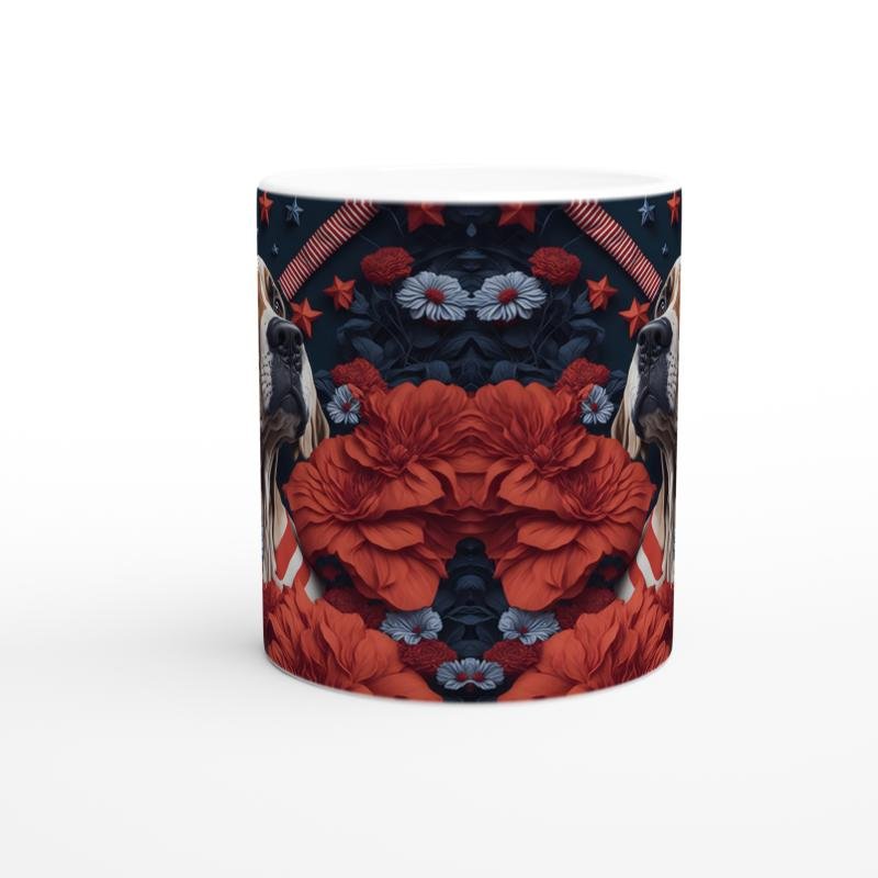 Yıldızlar ve Çiçekler Arasında Asil Köpek Temalı Baskılı Kupa Bardak