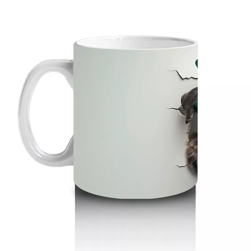 Yonca Yapraklarıyla Süslenmiş Tatlı Köpek – Baskılı Kahve Kupası - 2