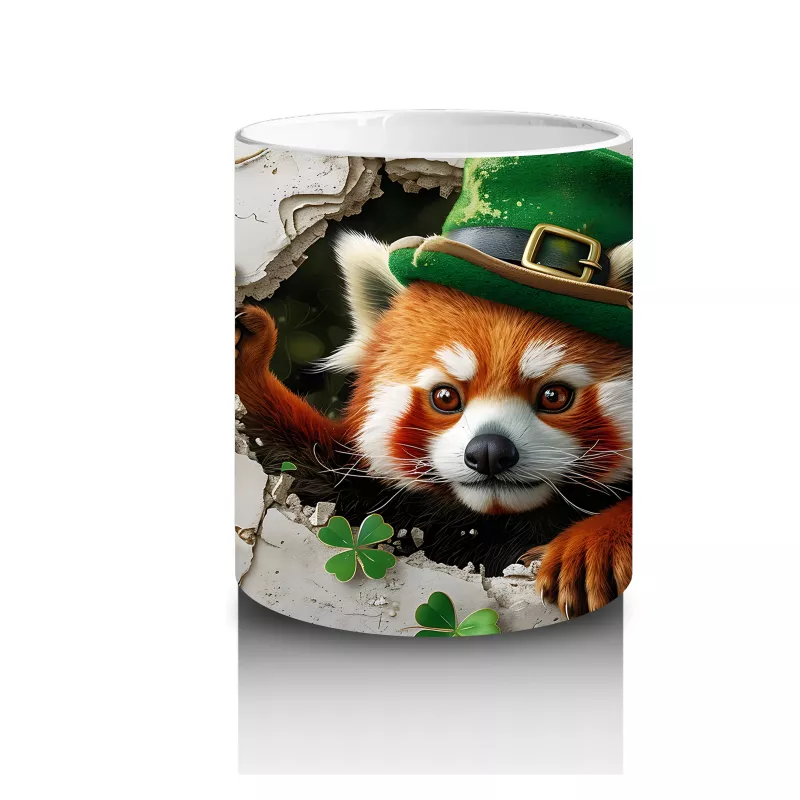 Yonca Yapraklarıyla Süslenmiş Tilki – Baskılı Kahve Kupası - 3