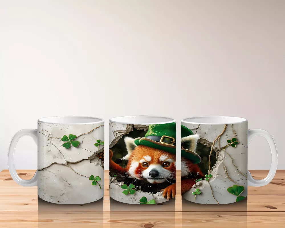 Yonca Yapraklarıyla Süslenmiş Tilki – Baskılı Kahve Kupası - 5