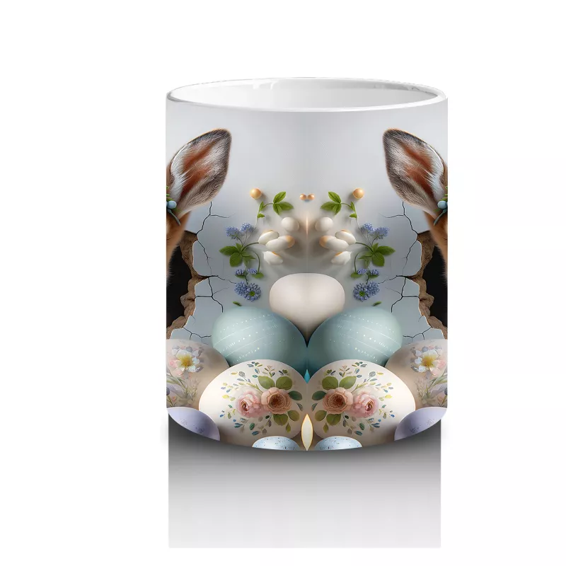 Yumurta Kabuklarından Bakan Sevimli Ceylanlar – Baskılı Kahve Kupası - 3