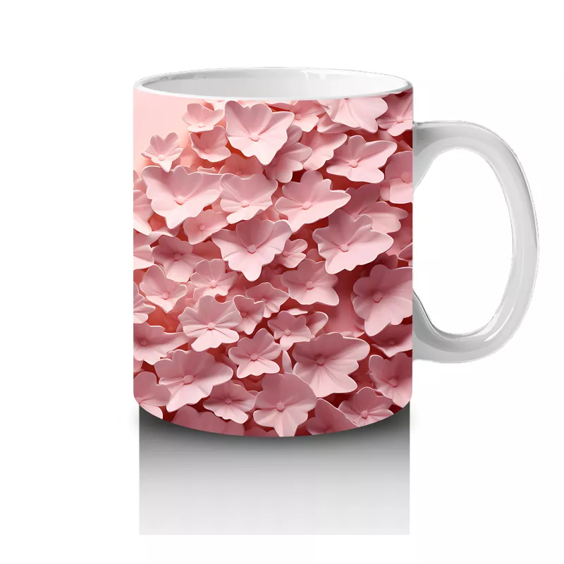 Yumuşak Pembe Fon Üzerinde Zarif Kelebek – Baskılı Kupa - 4