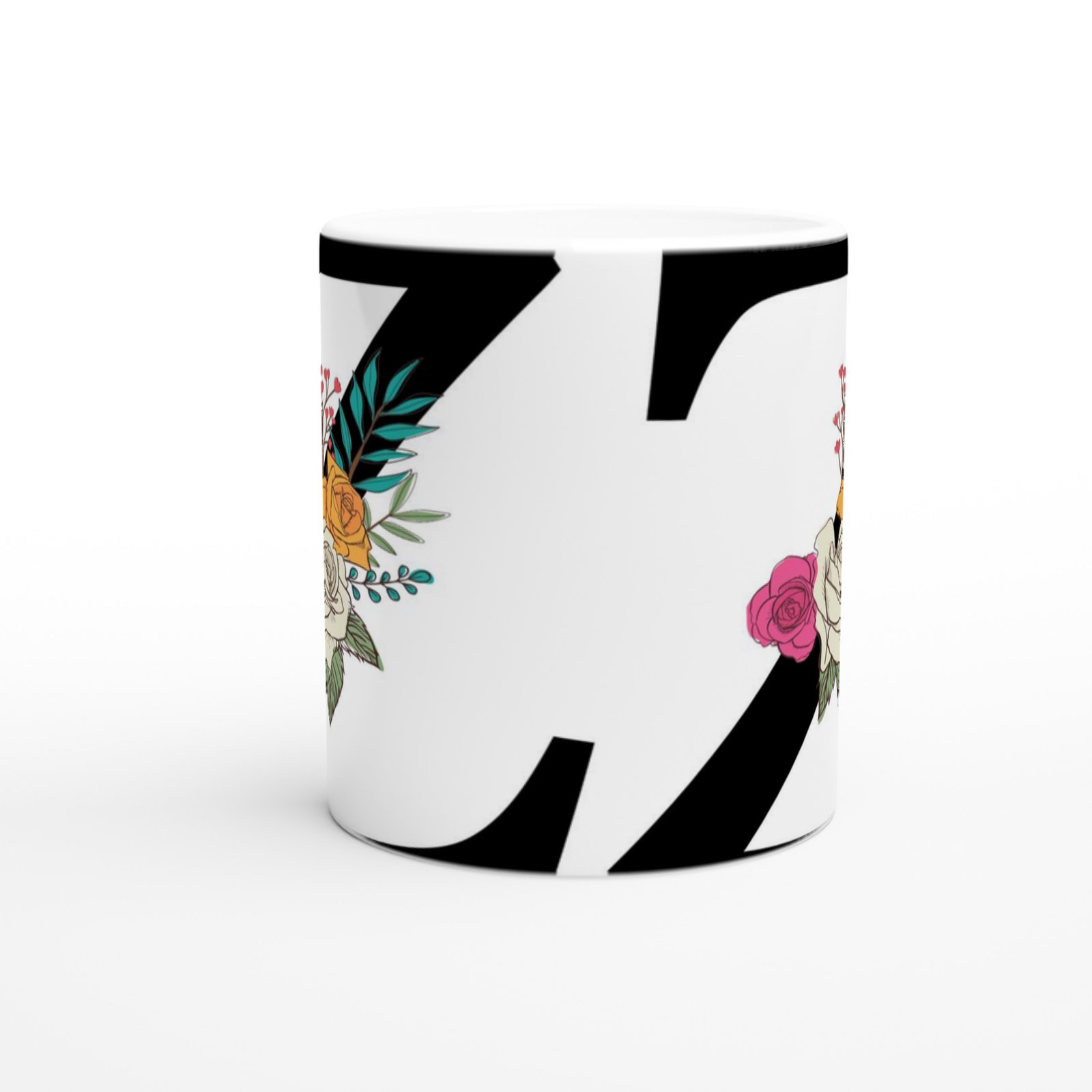 Z Harfi Çiçek Detaylı Kupa Bardak - 2