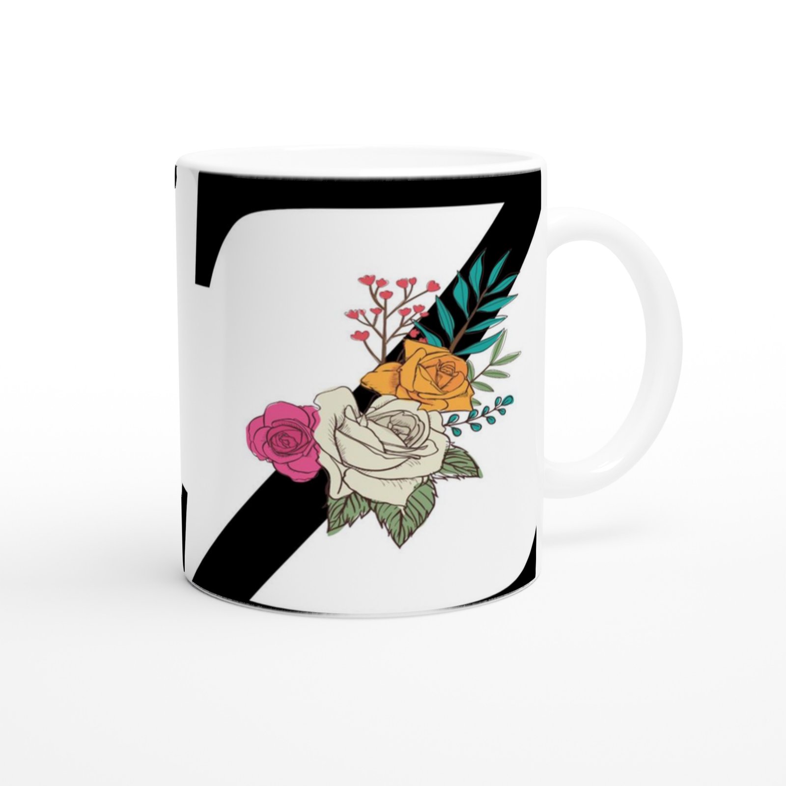 Z Harfi Çiçek Detaylı Kupa Bardak - 3