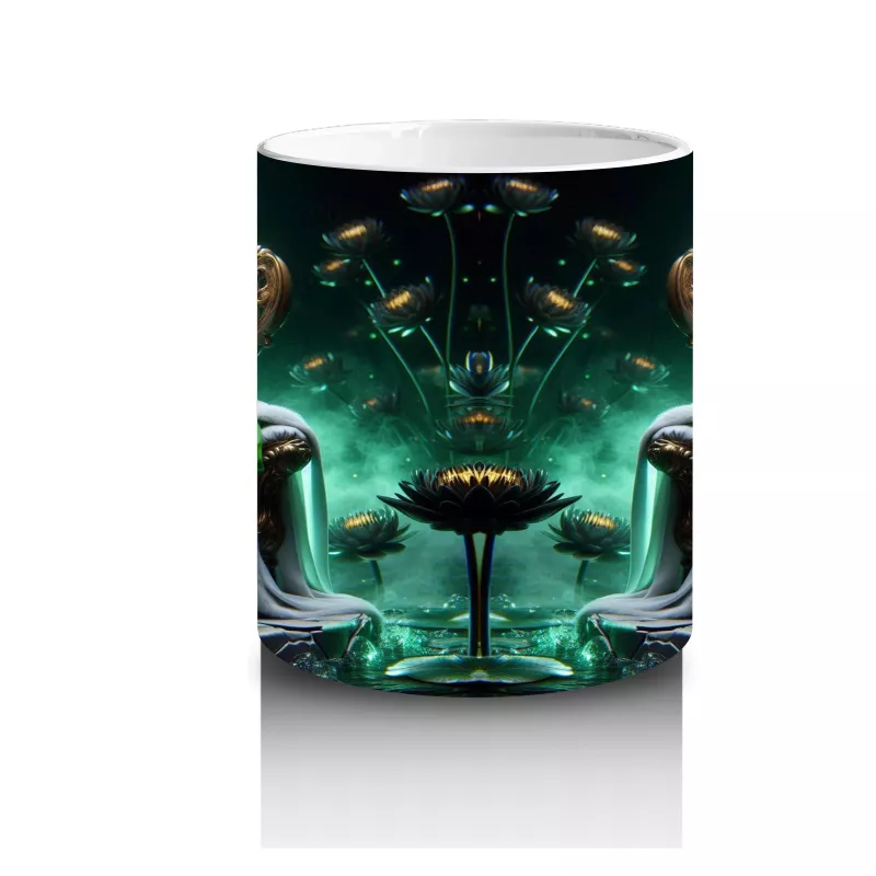 Zehirli İksir Kazanının Başında Bekleyen Büyücü Figürlü Cadılar Bayramı Baskılı Kupa Bardak - 3