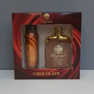 Riposte Chocolate: Altın Kapaklı Erkek Parfüm ve Deodorant Seti