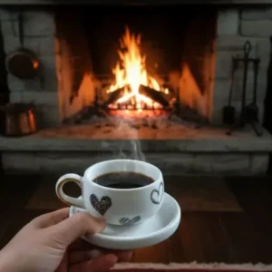 Heart Art Kişiye Özel El Yapımı Seramik Türk Kahvesi Fincanı - Özel Tasarım Kalp Motifli