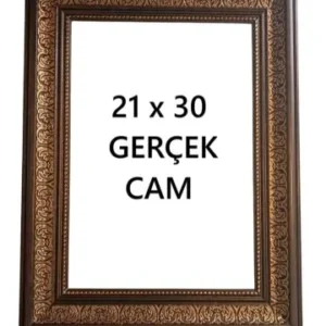 A4 Lüks Varaklı Belge Çerçevesi 21x30 cm (Gerçek Cam)