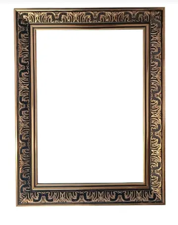 Siyah-Altın İşlemeli Gerçek Camlı Çerçeve